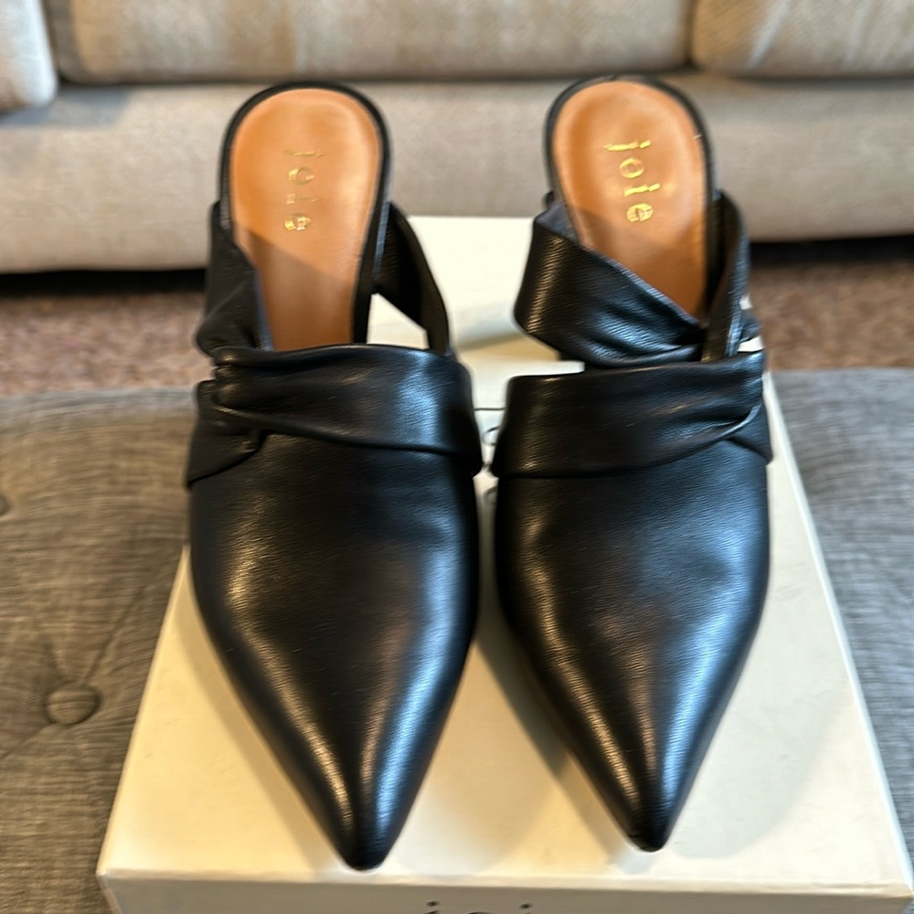 EUC, Joie Black Heeled Mules, size 6.5